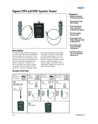 Thumbnail of document Data Sheet - 2759 pH/ORP System Tester